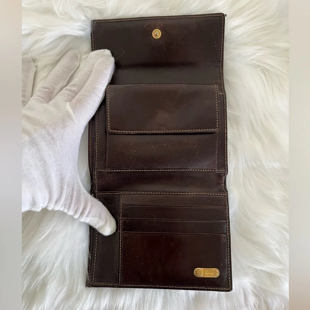 FENDI Zucca Trifold Wallet EUC Authenticity Guaranteed